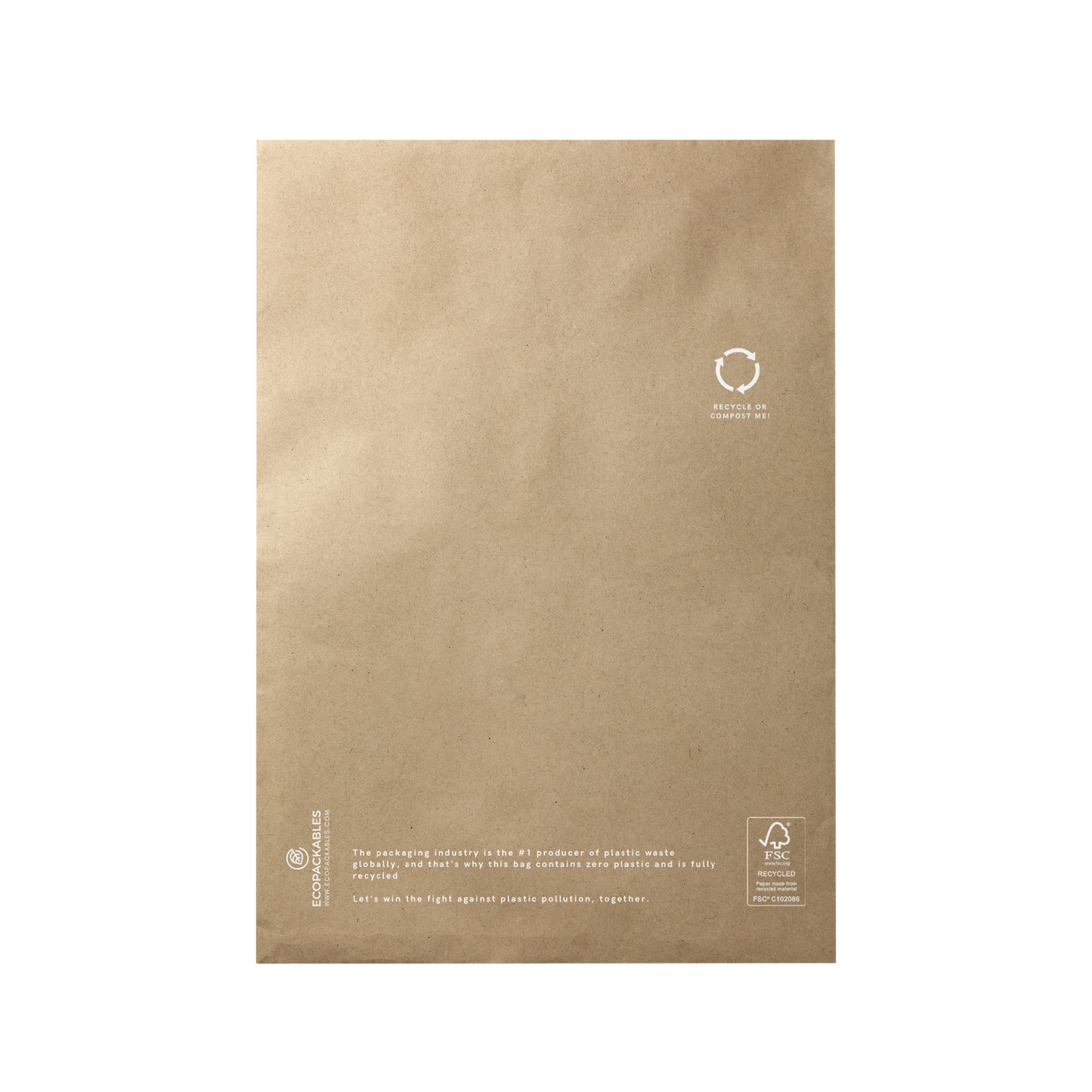 100% Post-Consumer Recycled Kraft Mailers - EcoPackables