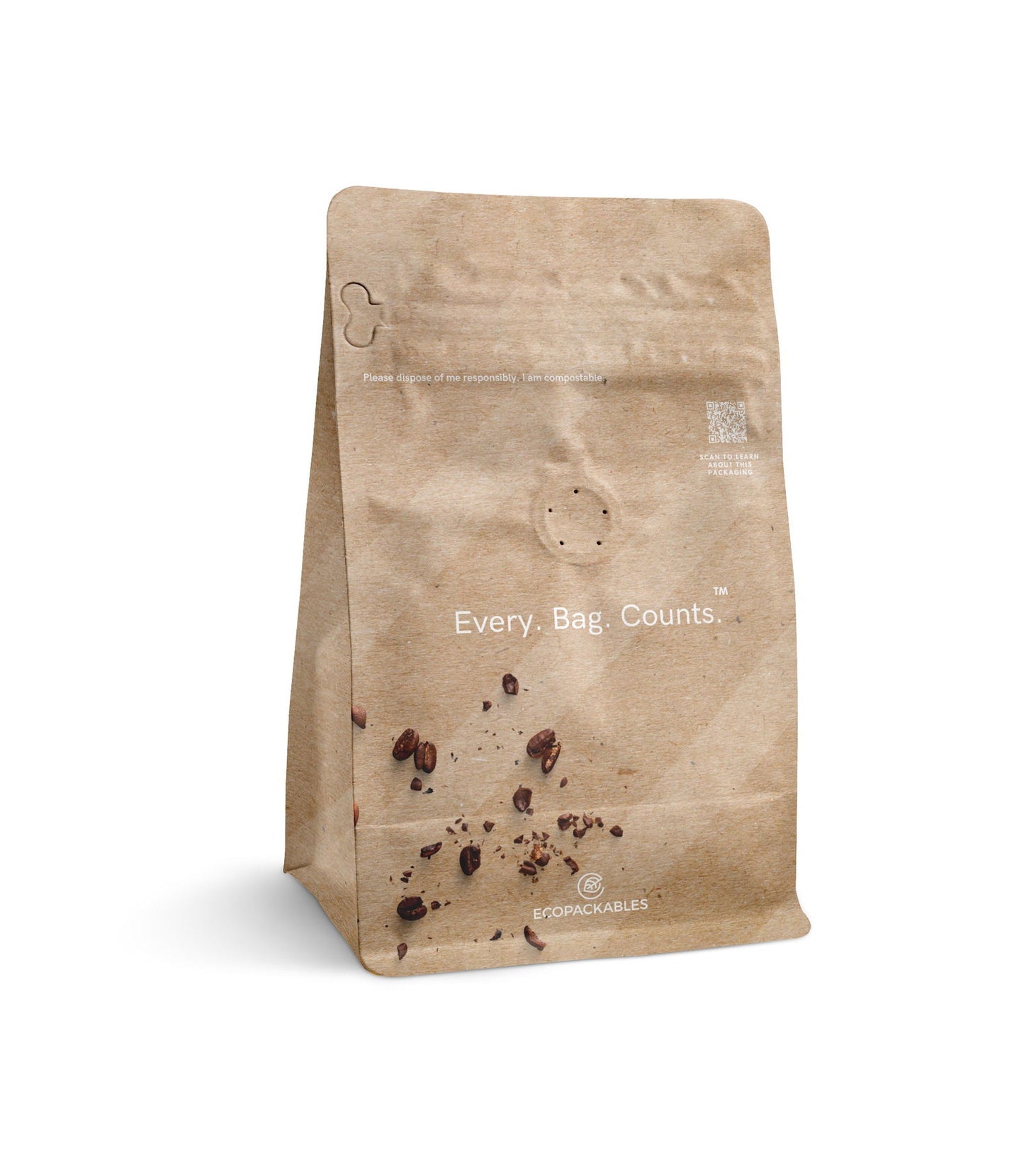 EcoPackables Kraft Paper Coffee Pouch - EcoPackables