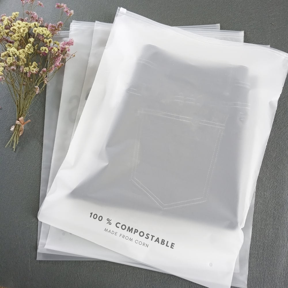 100% Compostable Premium Clothing Bag, Pack of 100 / 9x12